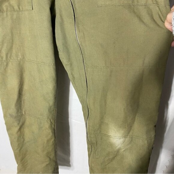 Vintage Work Horse Army Green Zip Front Insulated Coveralls XL - Picture 14 of 16